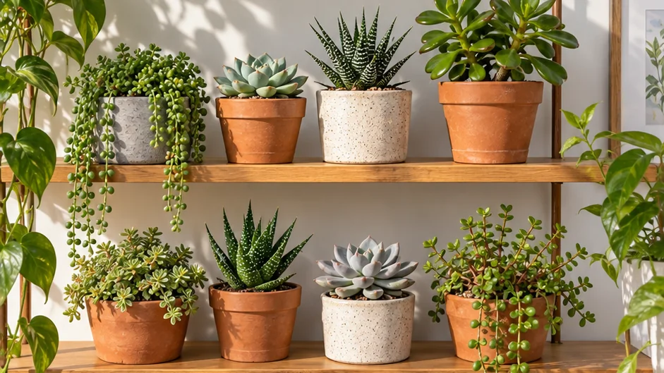 Exemplo de cultivo de suculentas fáceis de cuidar