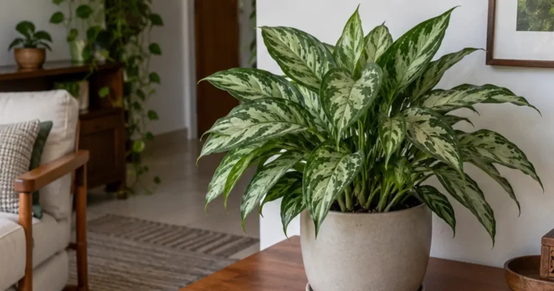 Cena editorial relacionada a Aglaonema dentro de casa guia de cultivo para iniciantes