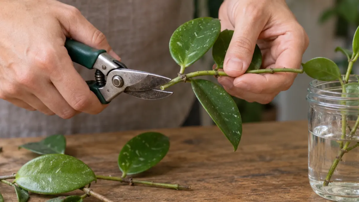 Detalhe prático relacionado a Como fazer muda de Hoya por estaca e favorecer o enraizamento