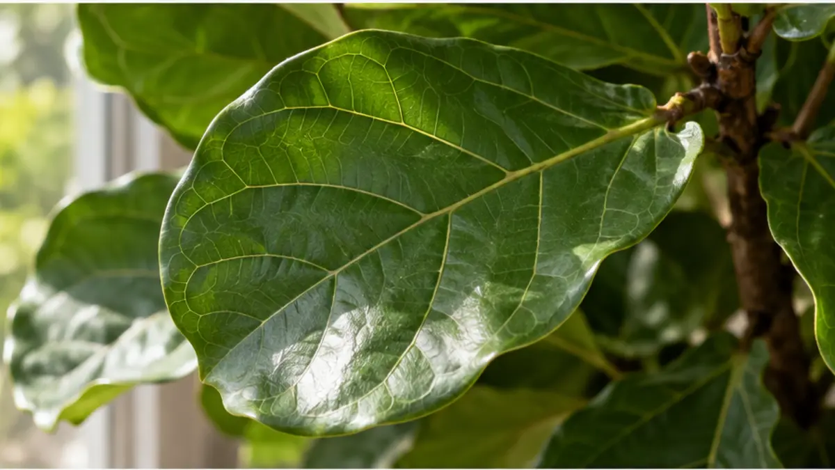 Detalhe prático relacionado a Ficus lyrata como acertar a rega e a iluminação sem perder folhas