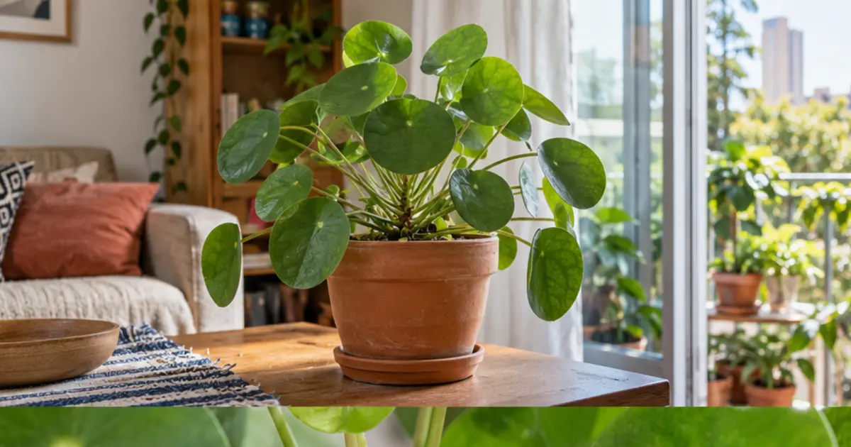 Pilea em vaso ilustrando posicionamento dentro de casa